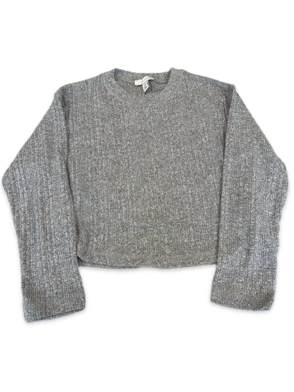 Topshop Grey Ribbed Sweater Long-sleeve Top - Size XS / US 0 / UK 4 Petite